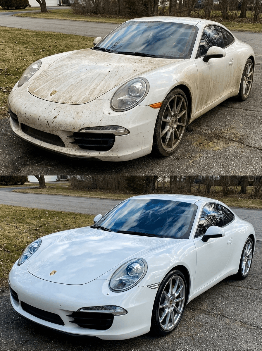 Porsche 911 before and after