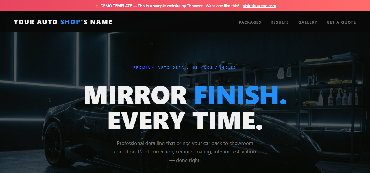 Auto detail website demo