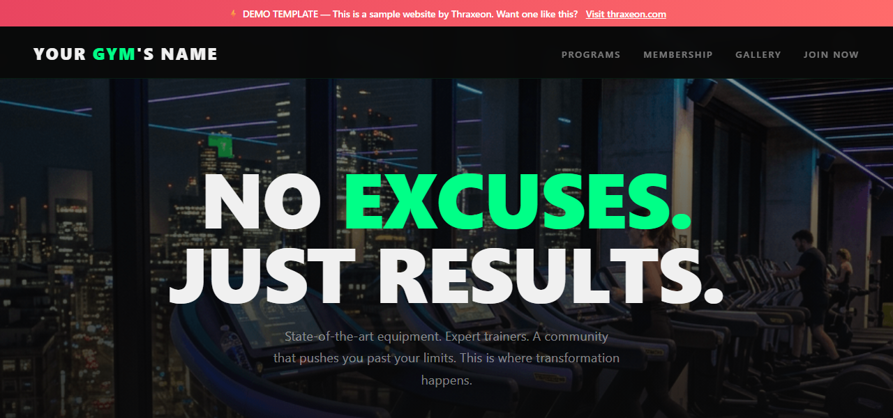 Gym website demo