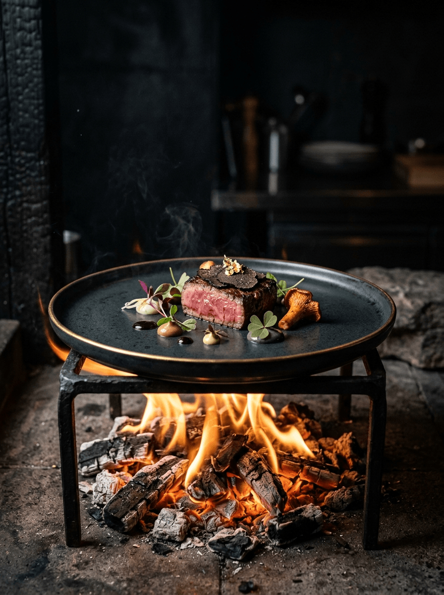 Signature dish cooked over open flame